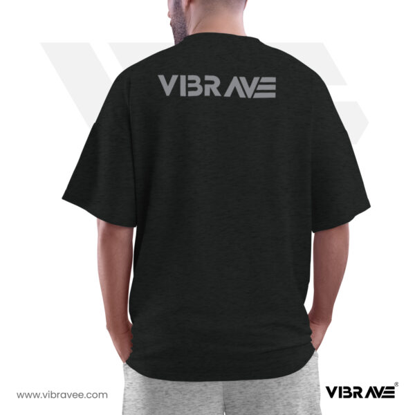 Vibrave printed on back black over sized unisex tshirts vibrave essential collection unisex easy to buy koko available