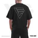 large logo printed oversized tshirt black colour cotton unisex tee boys and girls tshirt trendy print