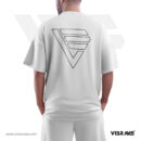 White oversized cotton unisex tshirt online sale large print on back