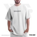 vibrave essential collection unisex easy to buy koko available White tee relentless printed front side