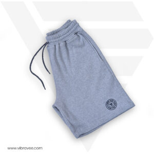 grey fleece short with black embroider for the win